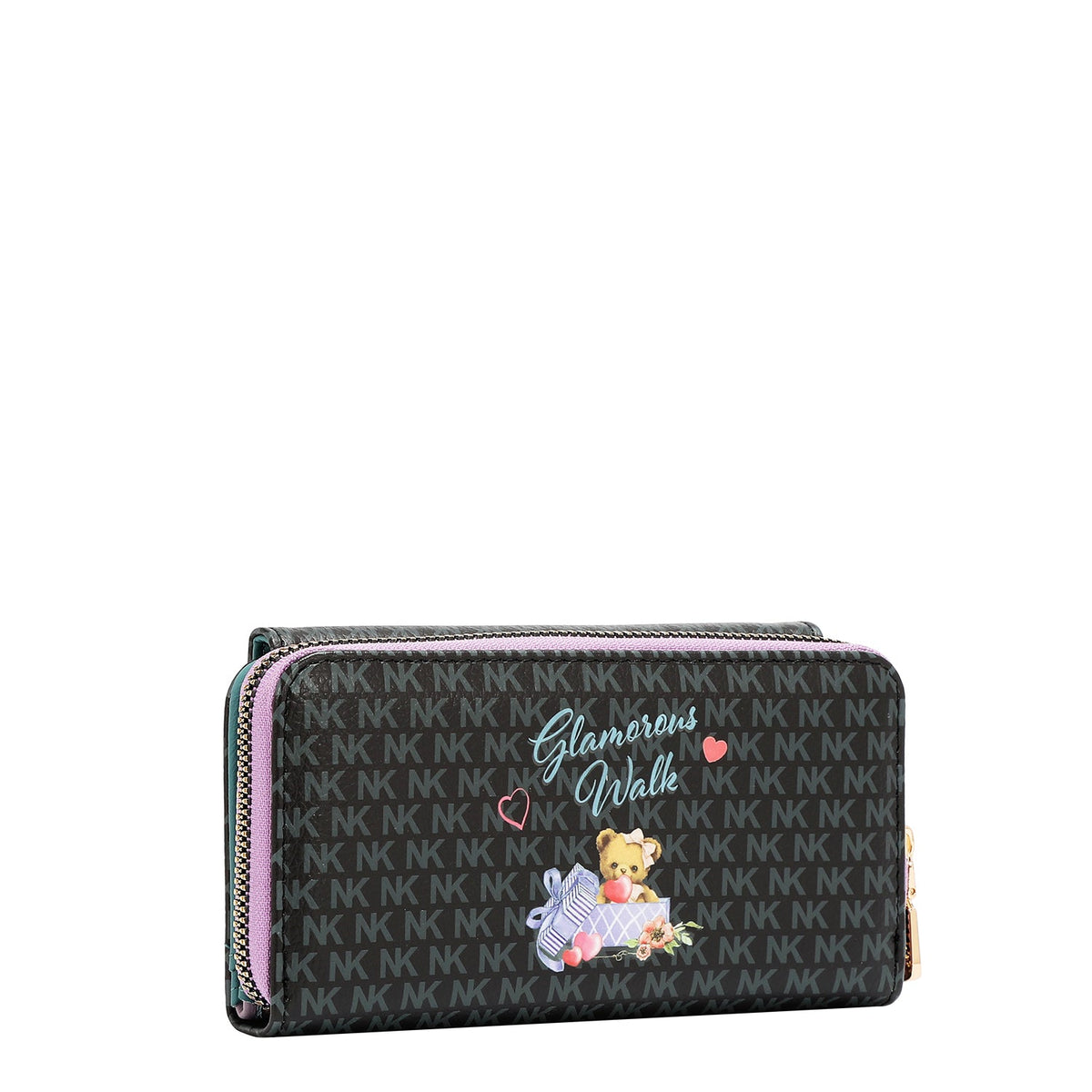 PORTAFOGLIO CON CERNIERA E PATTA (GLAMOROUS WALK - NERO)