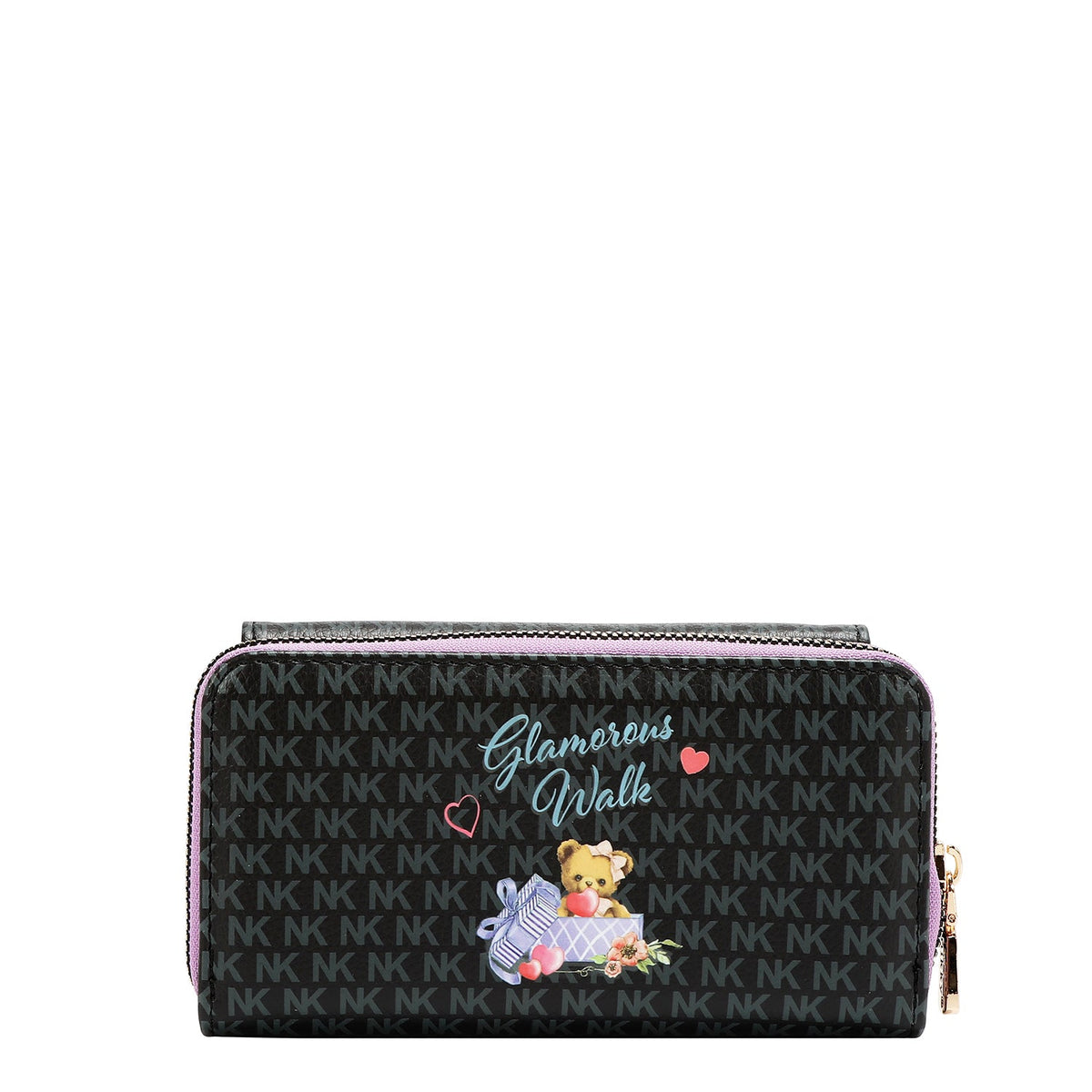 PORTAFOGLIO CON CERNIERA E PATTA (GLAMOROUS WALK - NERO)
