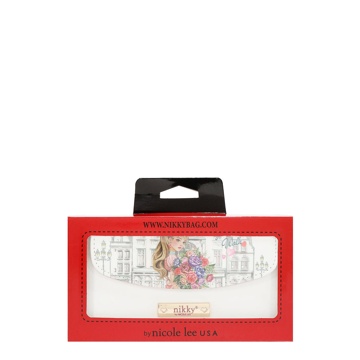 WALLET WITH ZIPPER AND FLAP (GLAMOROUS WALK-WHITE)
