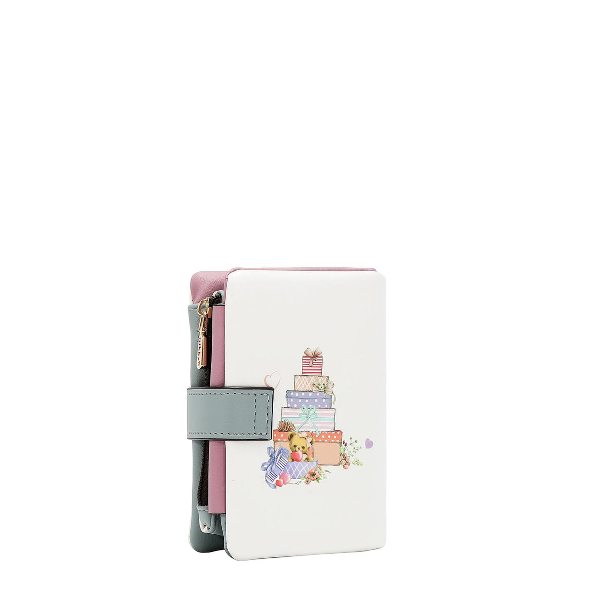 TRIPLE ZIPPER WALLET (GLAMOROUS WALK-WHITE)