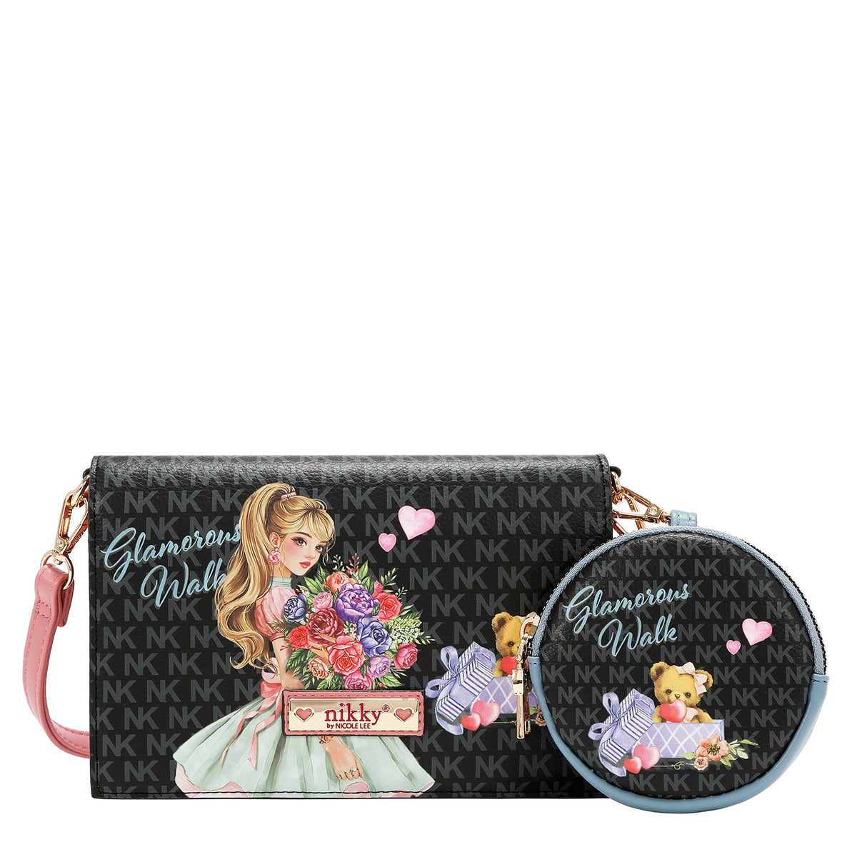 BANDOLERA DE 2 PIEZAS (GLAMOROUS WALK - BLACK)