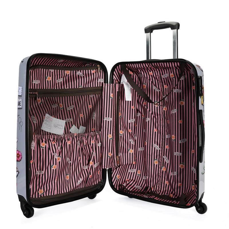 SET OF 2 ABS PLASTIC SUITCASES <tc>ONE HAPPY FAMILY</tc>