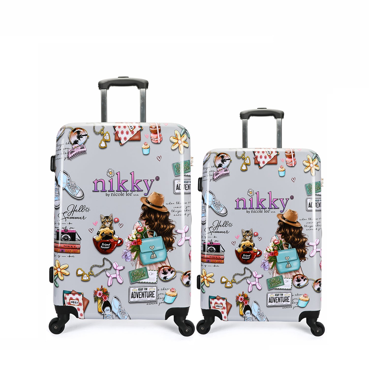 SET OF 2 ABS PLASTIC SUITCASES <tc><tc><tc>Nikky</tc> World</tc></tc>