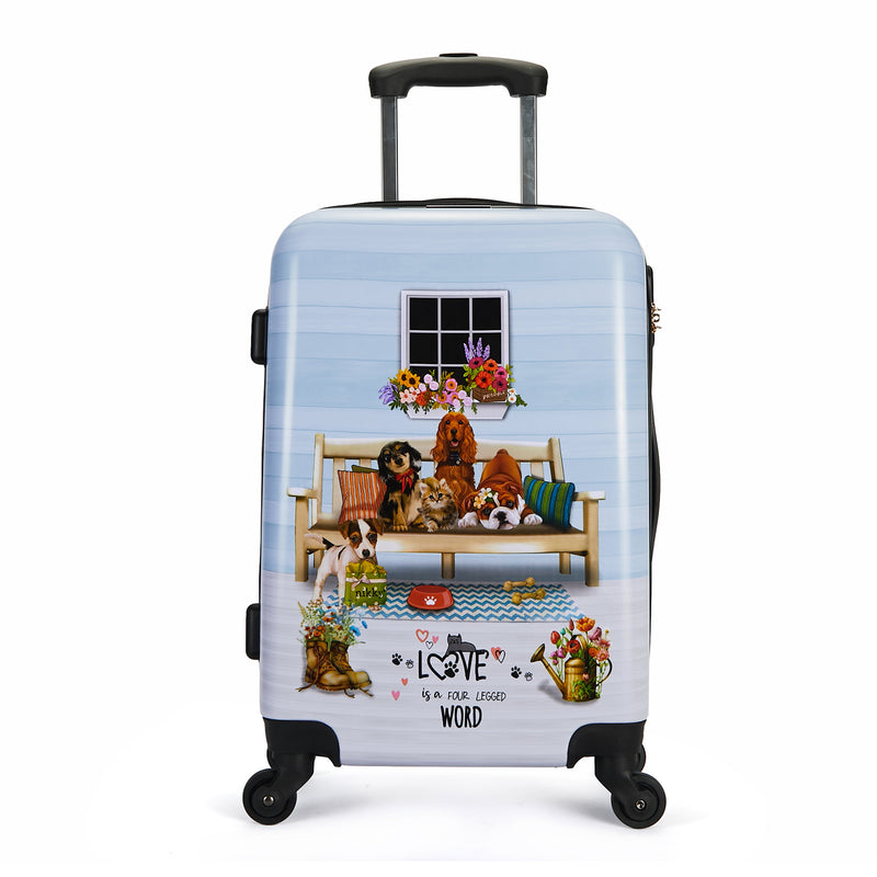 SET OF 2 ABS PLASTIC SUITCASES <tc>ONE HAPPY FAMILY</tc>