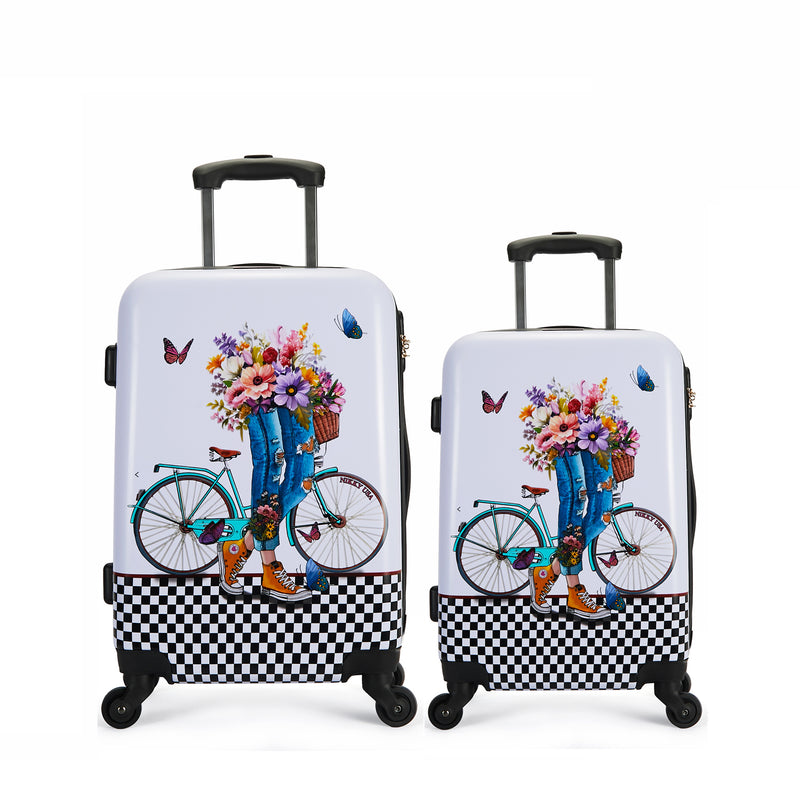 SET OF 2 ABS PLASTIC SUITCASES <tc>STEP BY STEP</tc>