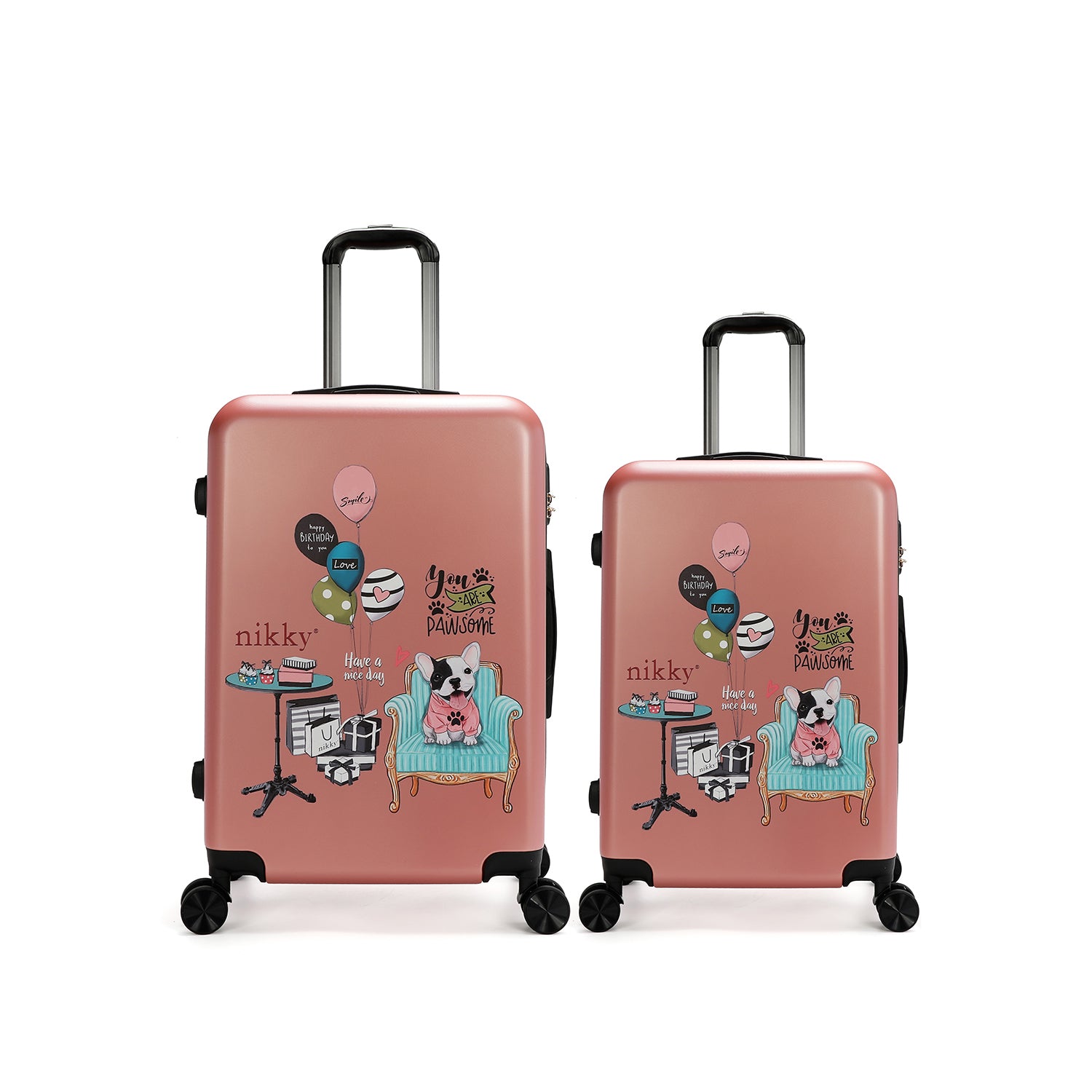 SET OF 2 ABS PLASTIC SUITCASES <tc>PARTY KING</tc>