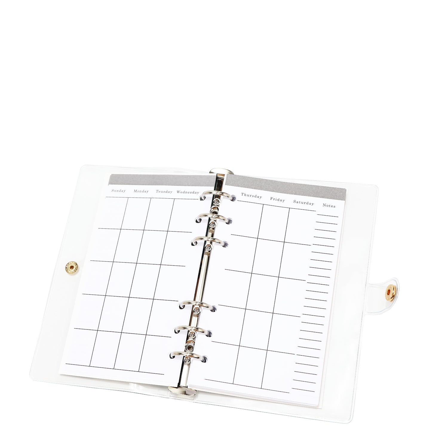 AGENDA AVEC ANNEAUX ET COUVERTURE TRANSPARENTE (REFLET D'AMOUR)