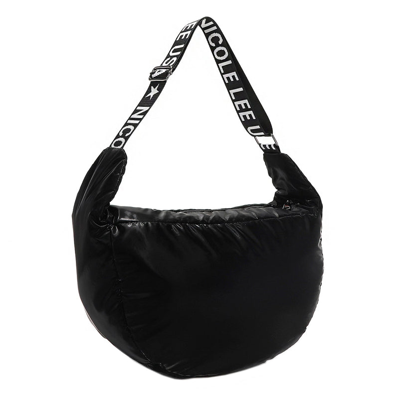 LARGE PADDED SHOULDER BAG (BLACK)