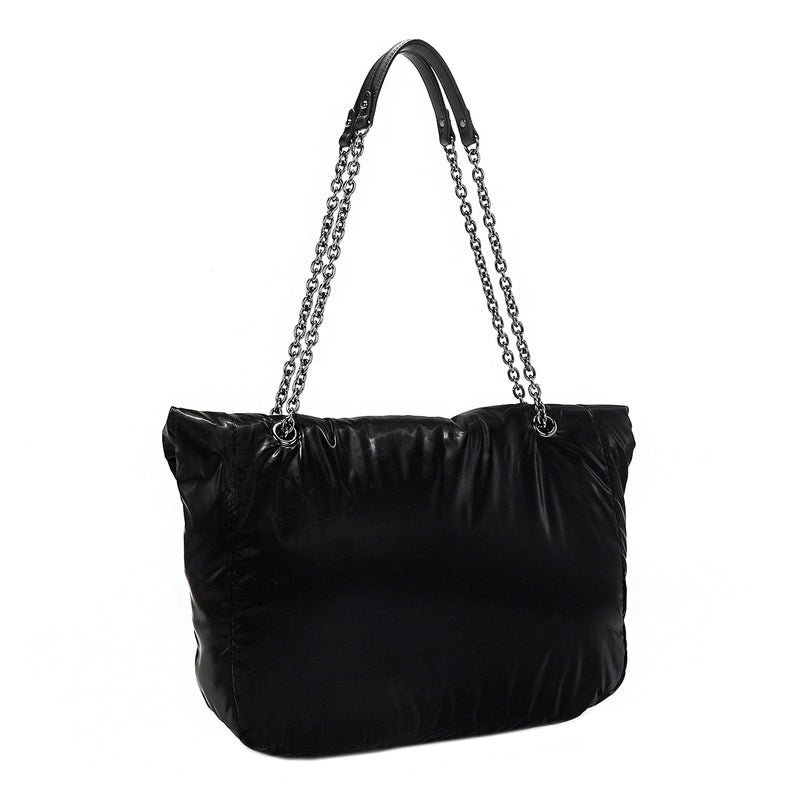 LARGE BAG WITH PADDED FLAP (BLACK)