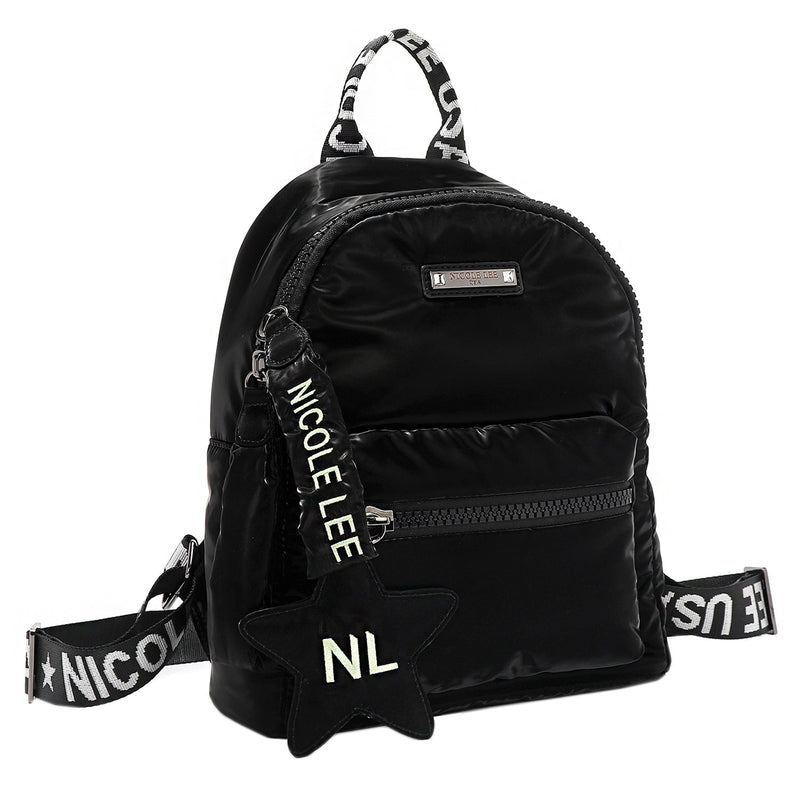 FASHION BACKPACK WITH PADDED STAR (BLACK)