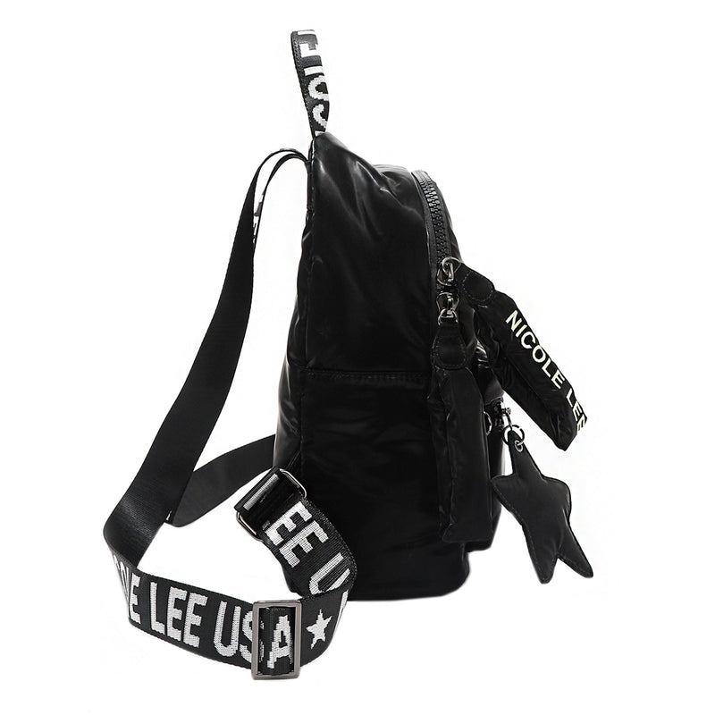 FASHION BACKPACK WITH PADDED STAR (BLACK)