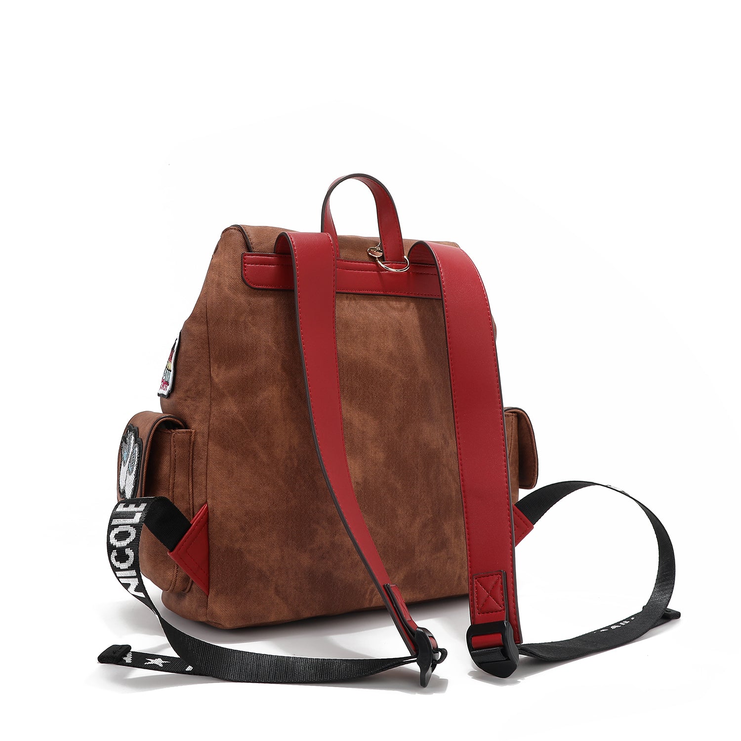 SAC À DOS AVEC PLUSIEURS PATCHS (MARRON)
