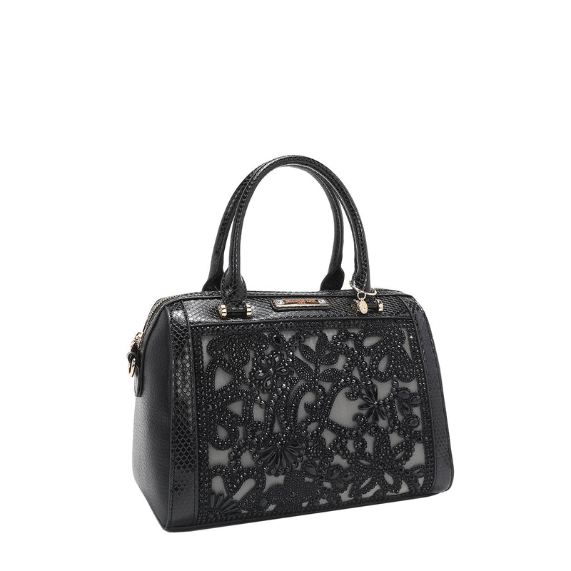 BOSTON BAG WITH LACE (BLACK)