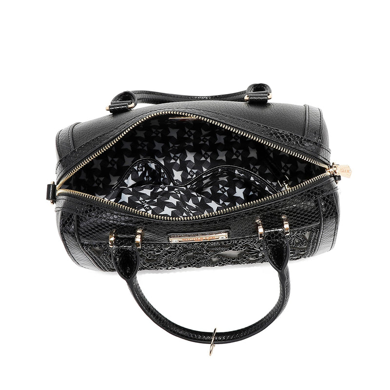 BOSTON BAG WITH LACE (BLACK)