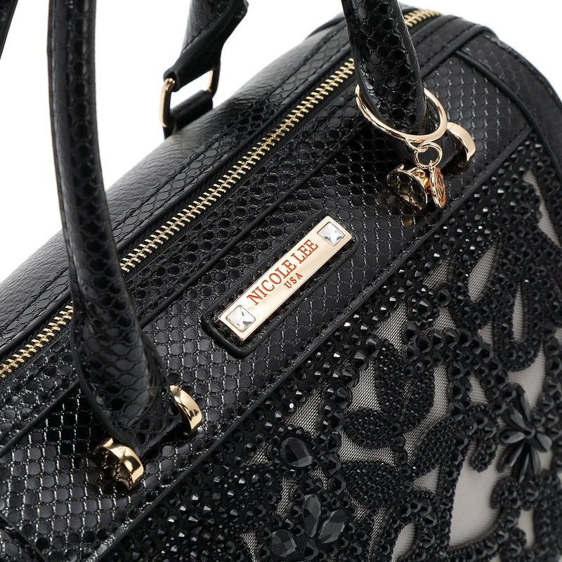 BOSTON BAG WITH LACE (BLACK)