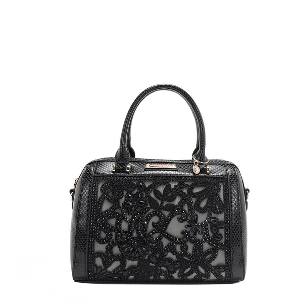 BOSTON BAG WITH LACE (BLACK)