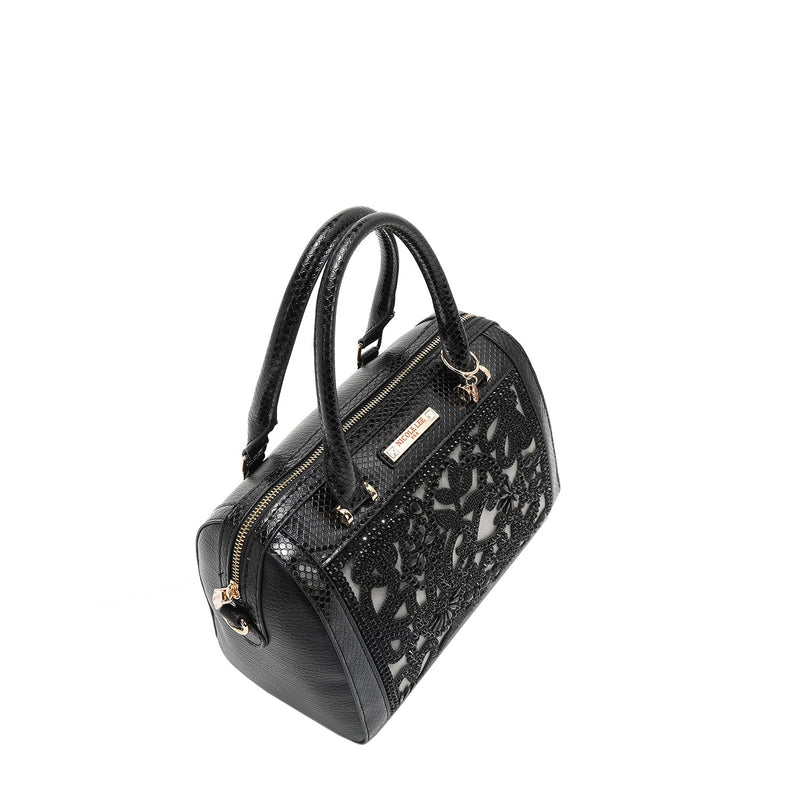 BOSTON BAG WITH LACE (BLACK)