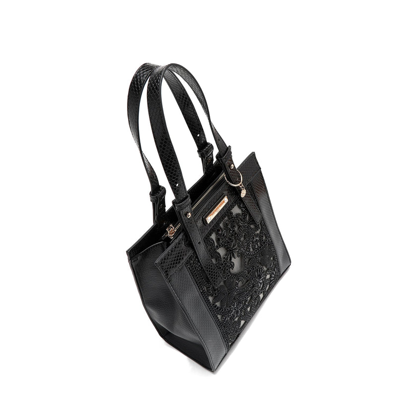 SMALL TOTE WITH LACE (BLACK)