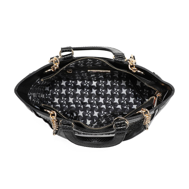 HANDBAG WITH LACE (BLACK)