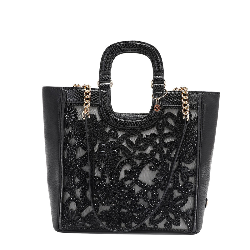 HANDBAG WITH LACE (BLACK)