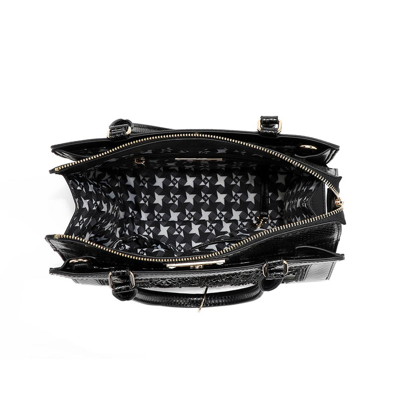 SATCHEL BAG WITH LACE (BLACK)