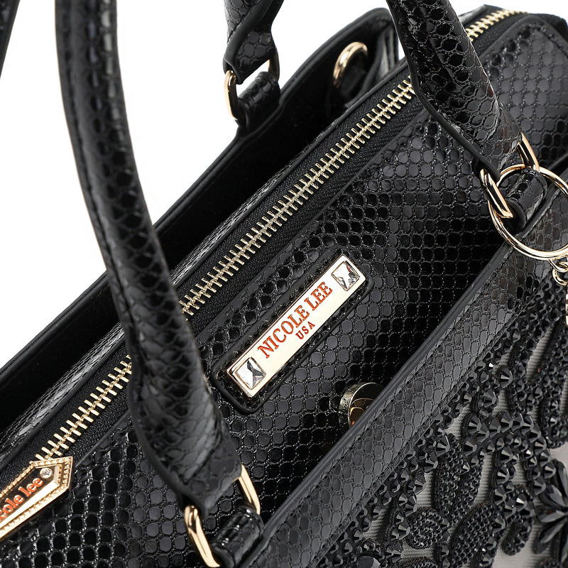 SATCHEL BAG WITH LACE (BLACK)