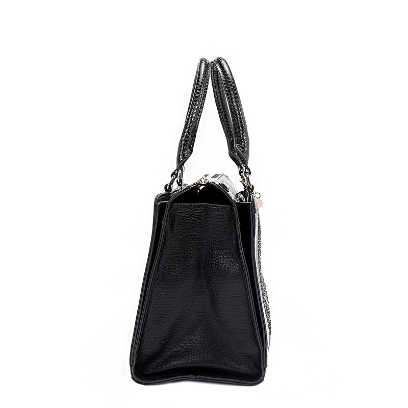 SATCHEL BAG WITH LACE (BLACK)