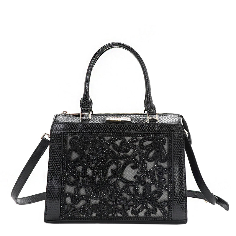 SATCHEL BAG WITH LACE (BLACK)