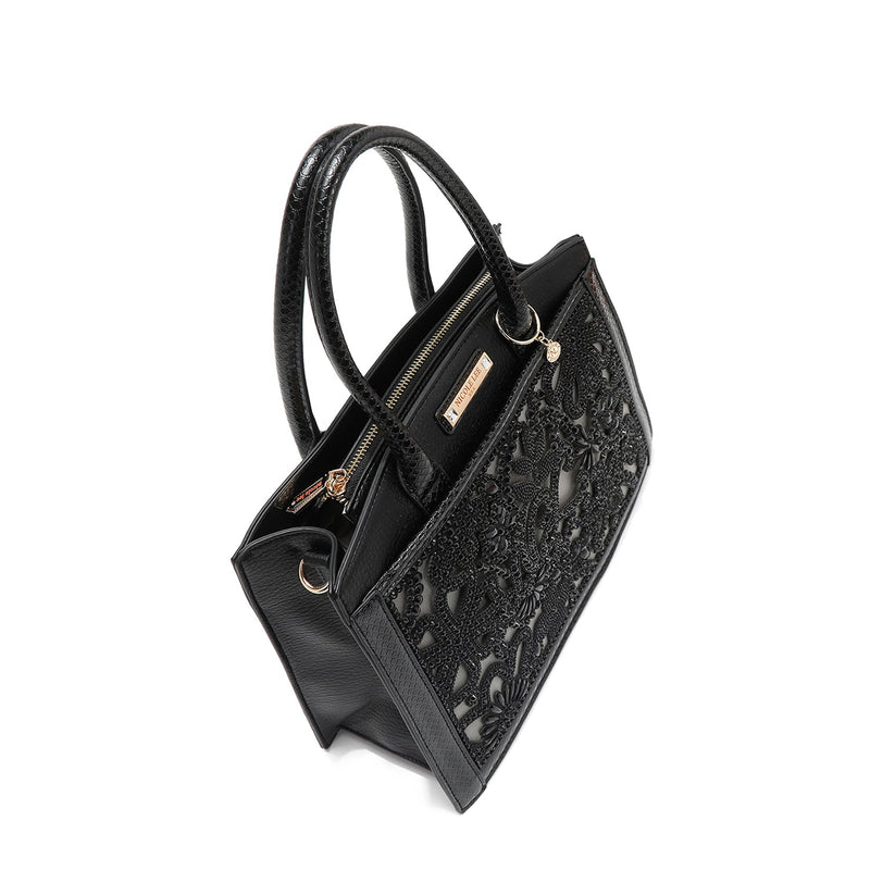 BAG WITH LACE (BLACK)