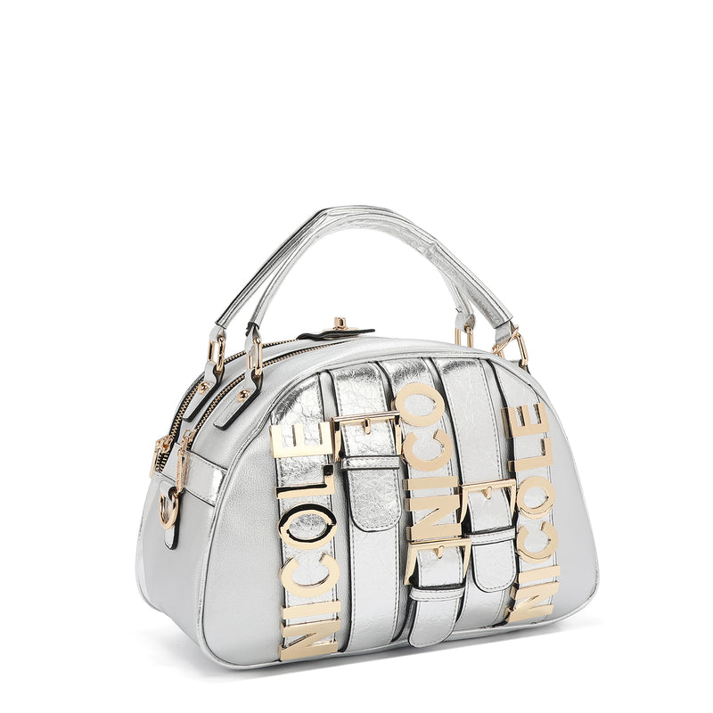 CALISTA SATCHEL DOMO (PLATEADO)