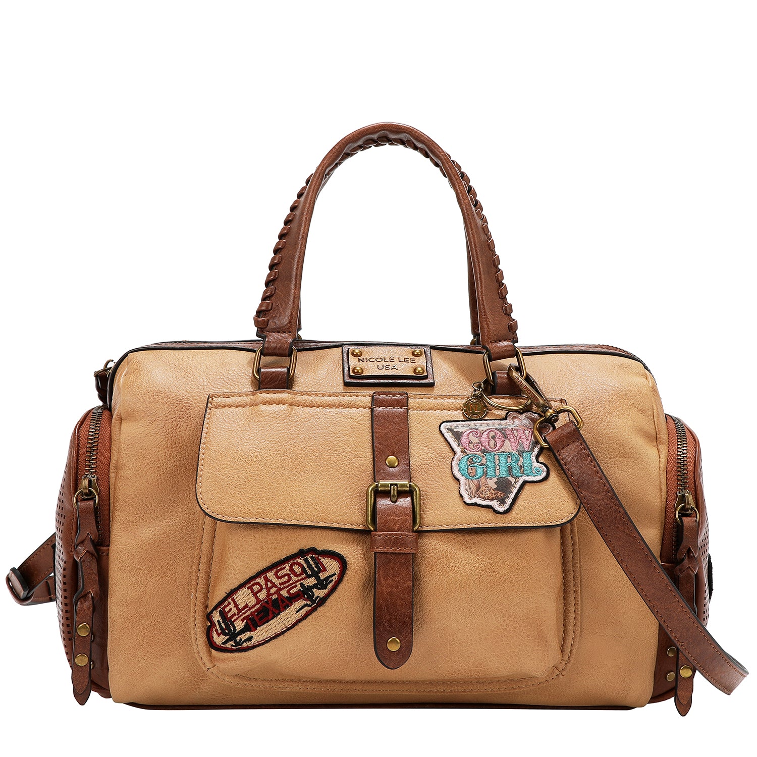 BOLSO VINTAGE BOSTON CON PARCHE (MARRON)