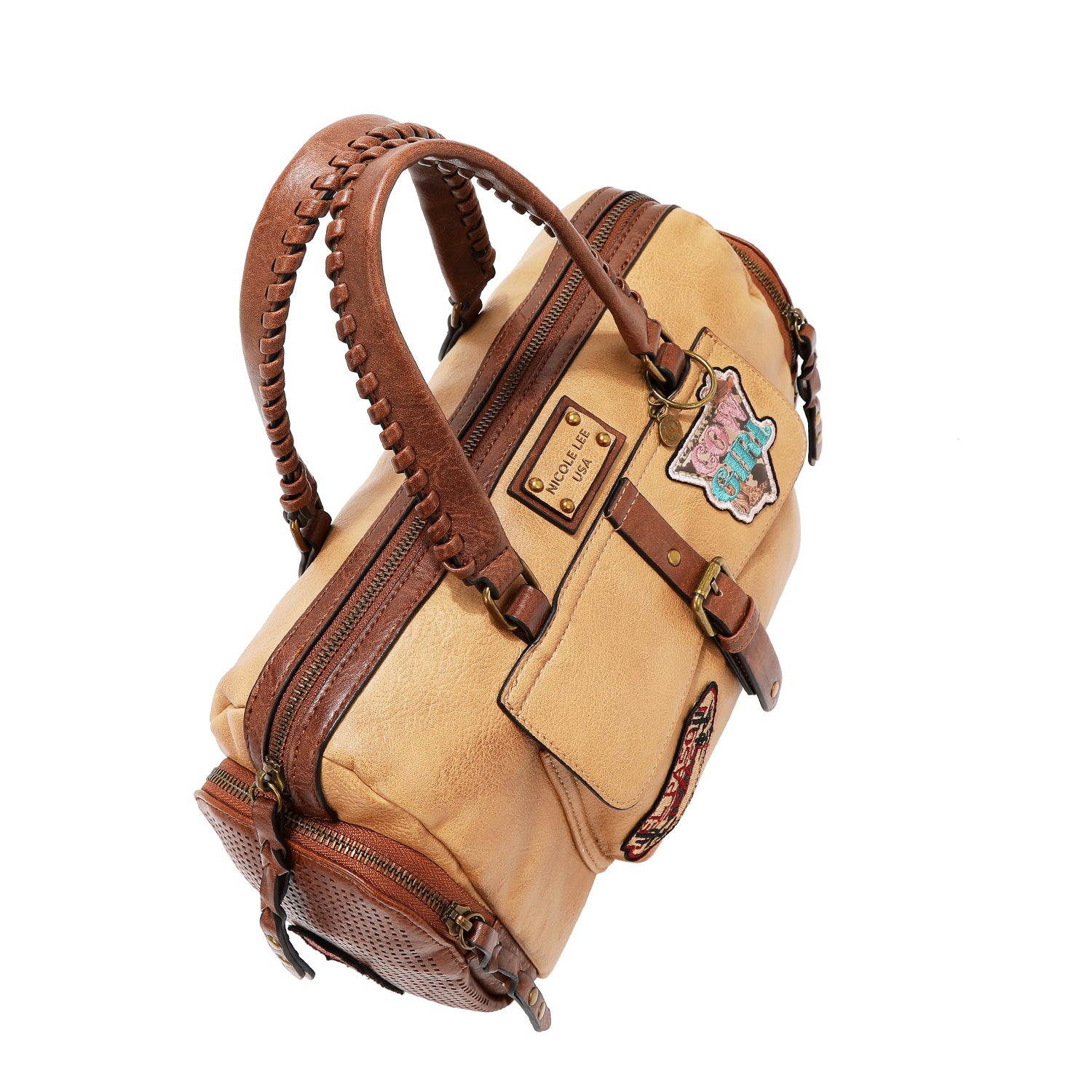 BOLSO VINTAGE BOSTON CON PARCHE (MARRON)