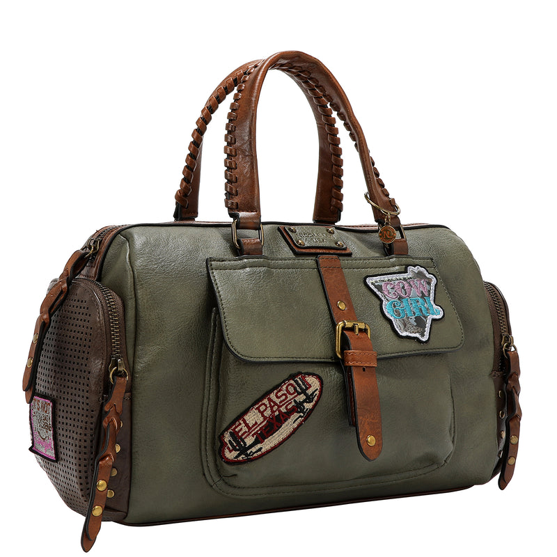 BOLSO VINTAGE BOSTON CON PARCHE (OLIVA)