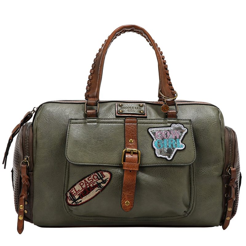 BOLSO VINTAGE BOSTON CON PARCHE (OLIVA)