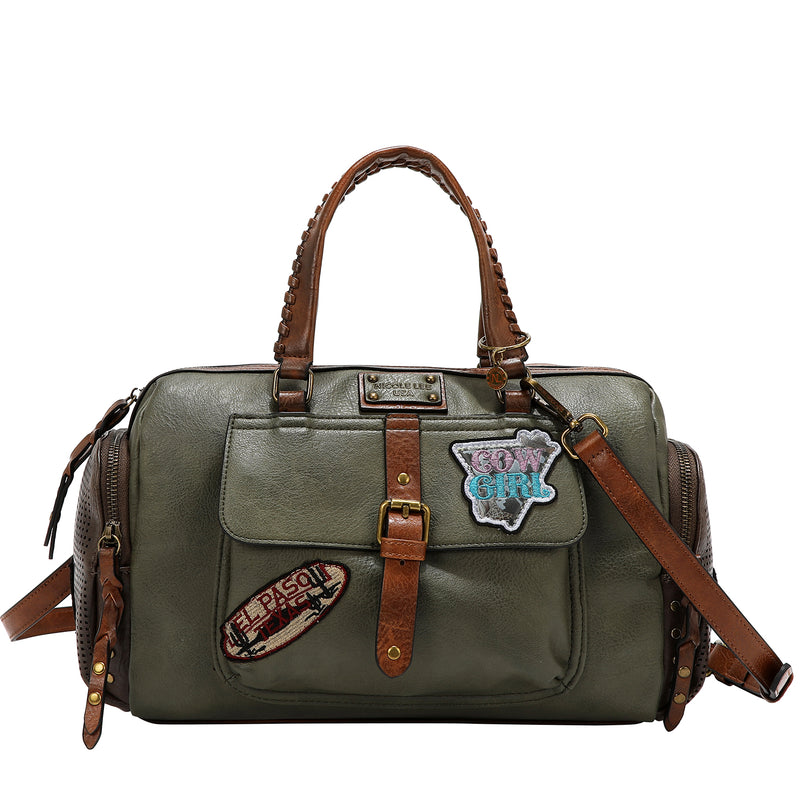 BOLSO VINTAGE BOSTON CON PARCHE (OLIVA)