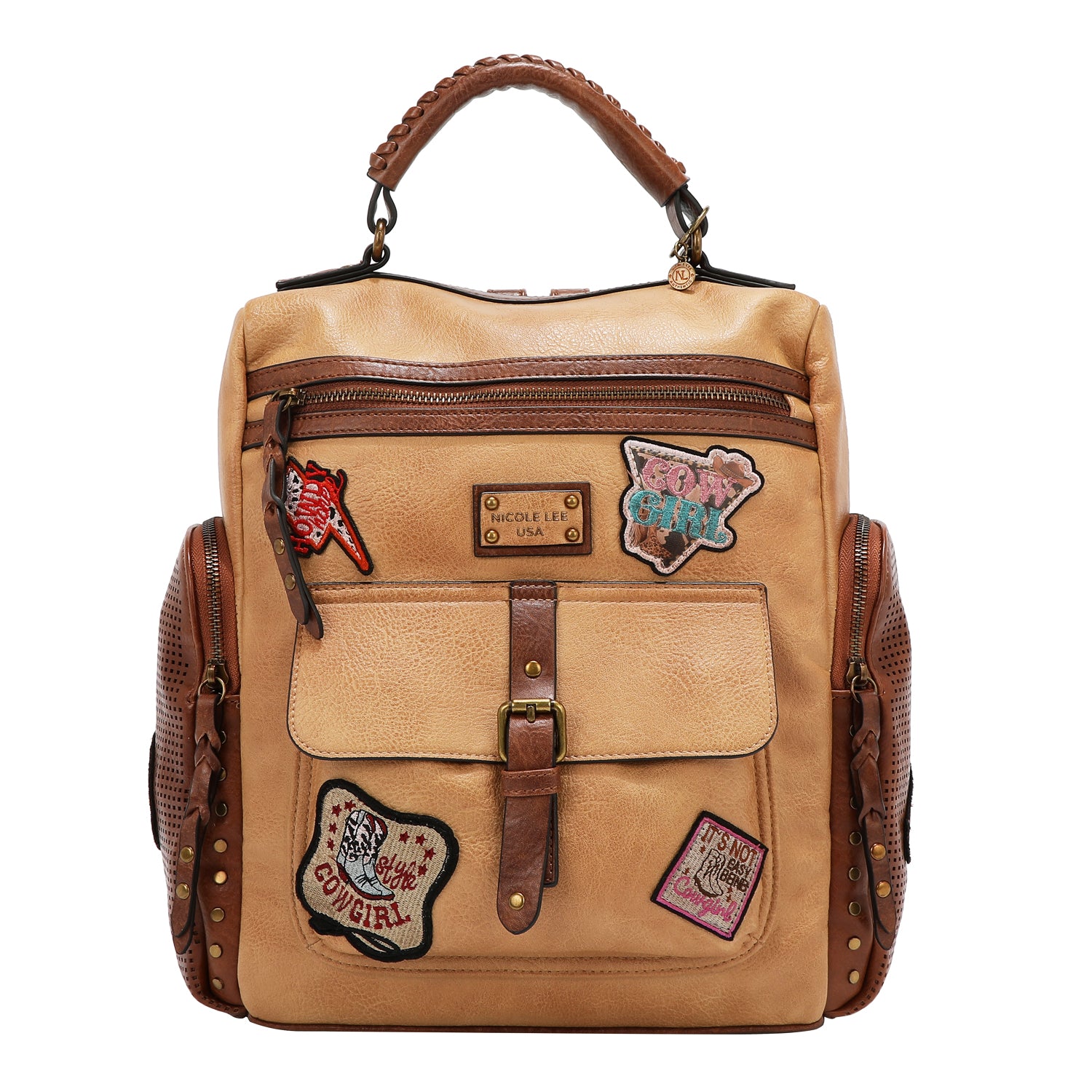 MOCHILA VINTAGE CON PARCHE (MARRON)