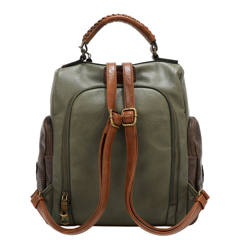 MOCHILA VINTAGE CON PARCHE (OLIVA)