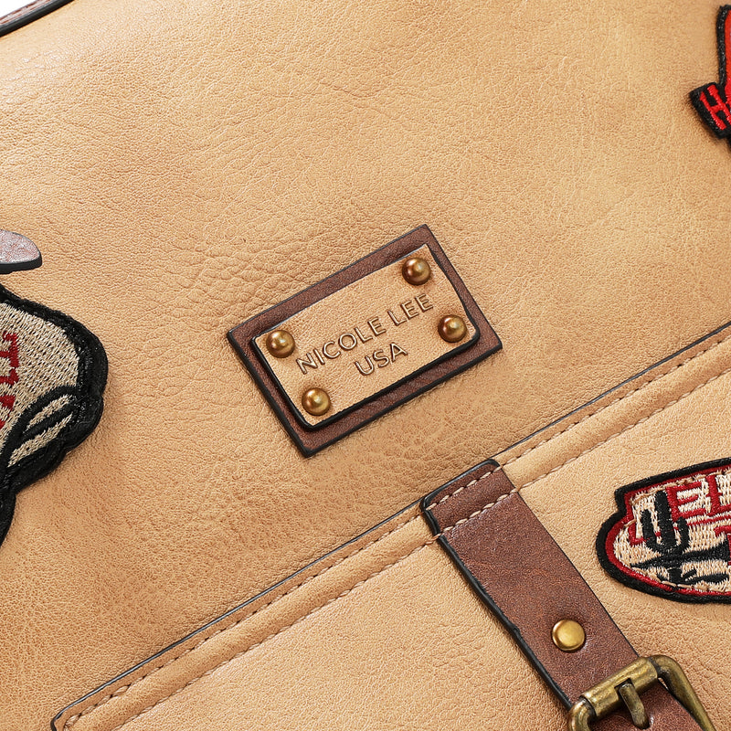 BOLSO HOBO CON PARCHE VINTAGE (MARRON)