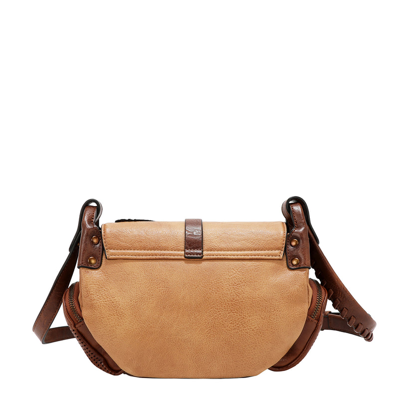 BOLSO DE HOMBRO VINTAGE CON PARCHE (MARRON)