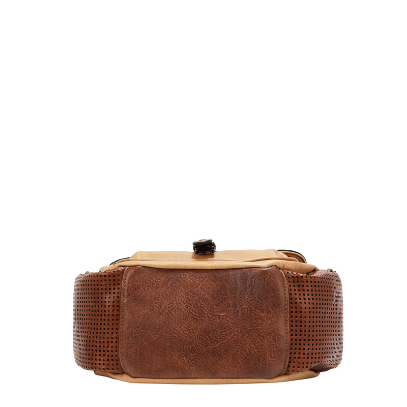 BOLSO DE HOMBRO VINTAGE CON PARCHE (MARRON)