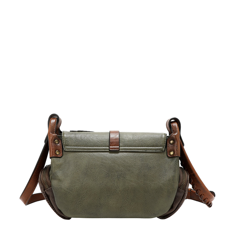 BOLSO DE HOMBRO VINTAGE CON PARCHE (OLIVA)