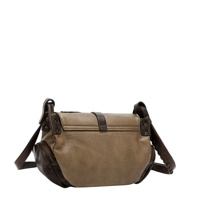 BOLSO DE HOMBRO VINTAGE CON PARCHE (TAUPE)