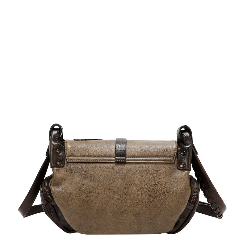 BOLSO DE HOMBRO VINTAGE CON PARCHE (TAUPE)