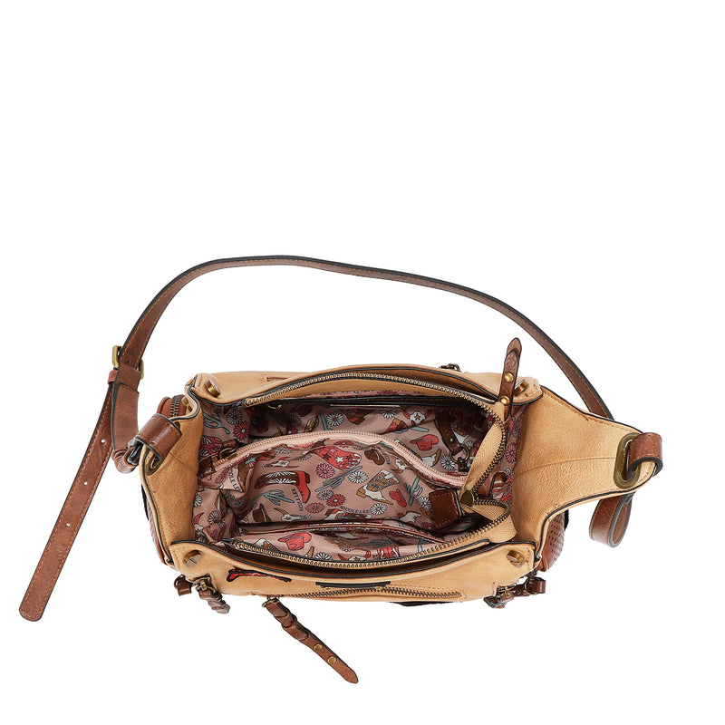 BOLSO MENSAJERO VINTAGE CON PARCHE (OLIVA)