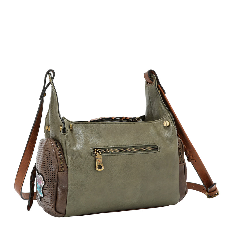 BOLSO MENSAJERO VINTAGE CON PARCHE (OLIVA)