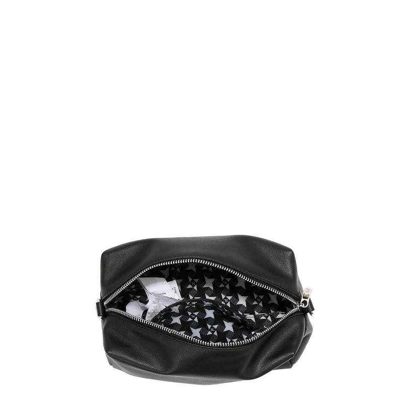 BOLSO SATCHEL CON BORDE DE OJALES (NEGRO)