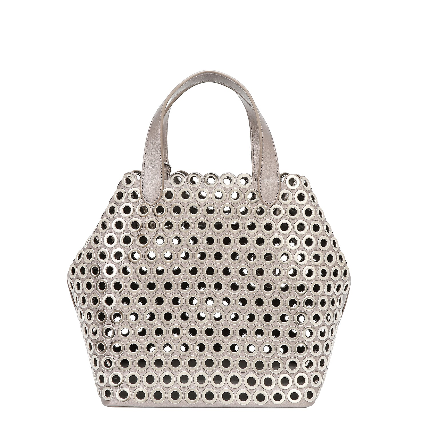 SAC CARTABLE AVEC BORD ŒILLETTES (ARGENT)