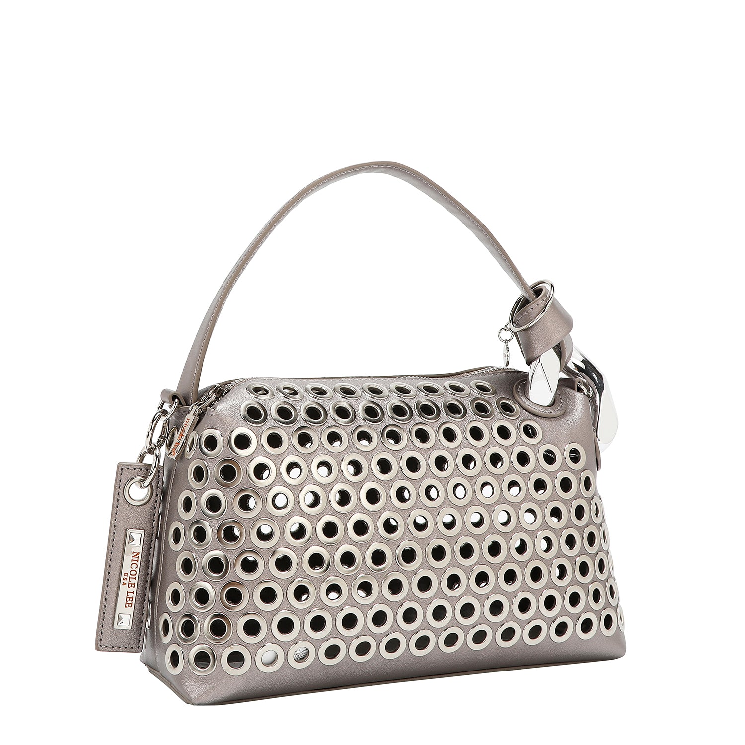SAC BANDOULIÈRE AVEC BORD OEILLET (ARGENT)