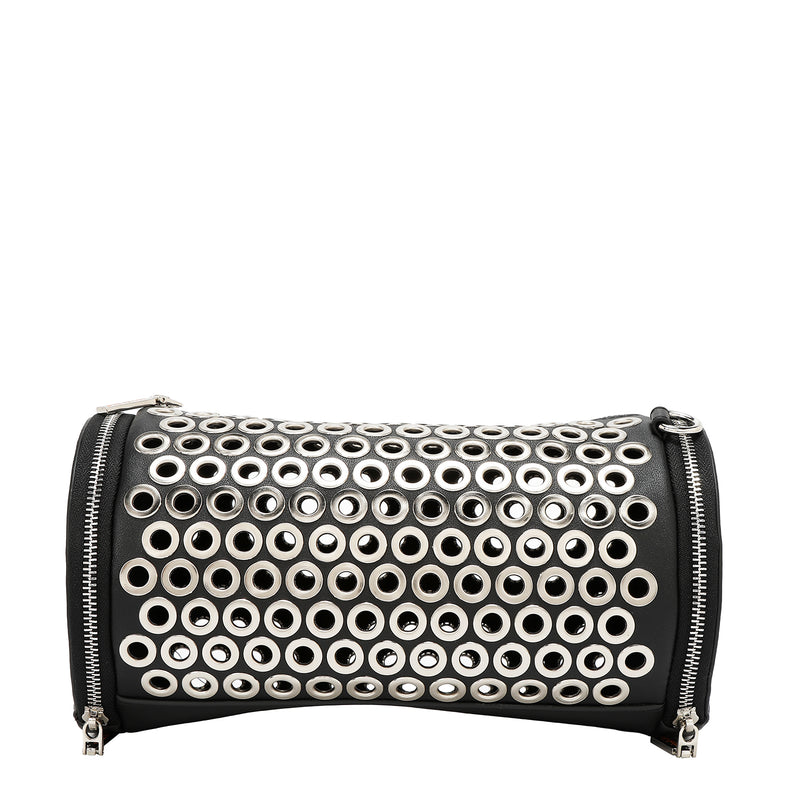 BOLSA DE BARRIL CON BORDE DE OJALES (NEGRO)