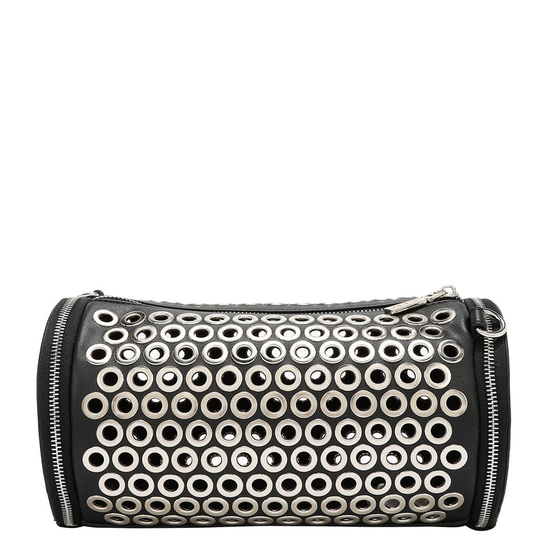 BOLSA DE BARRIL CON BORDE DE OJALES (NEGRO)